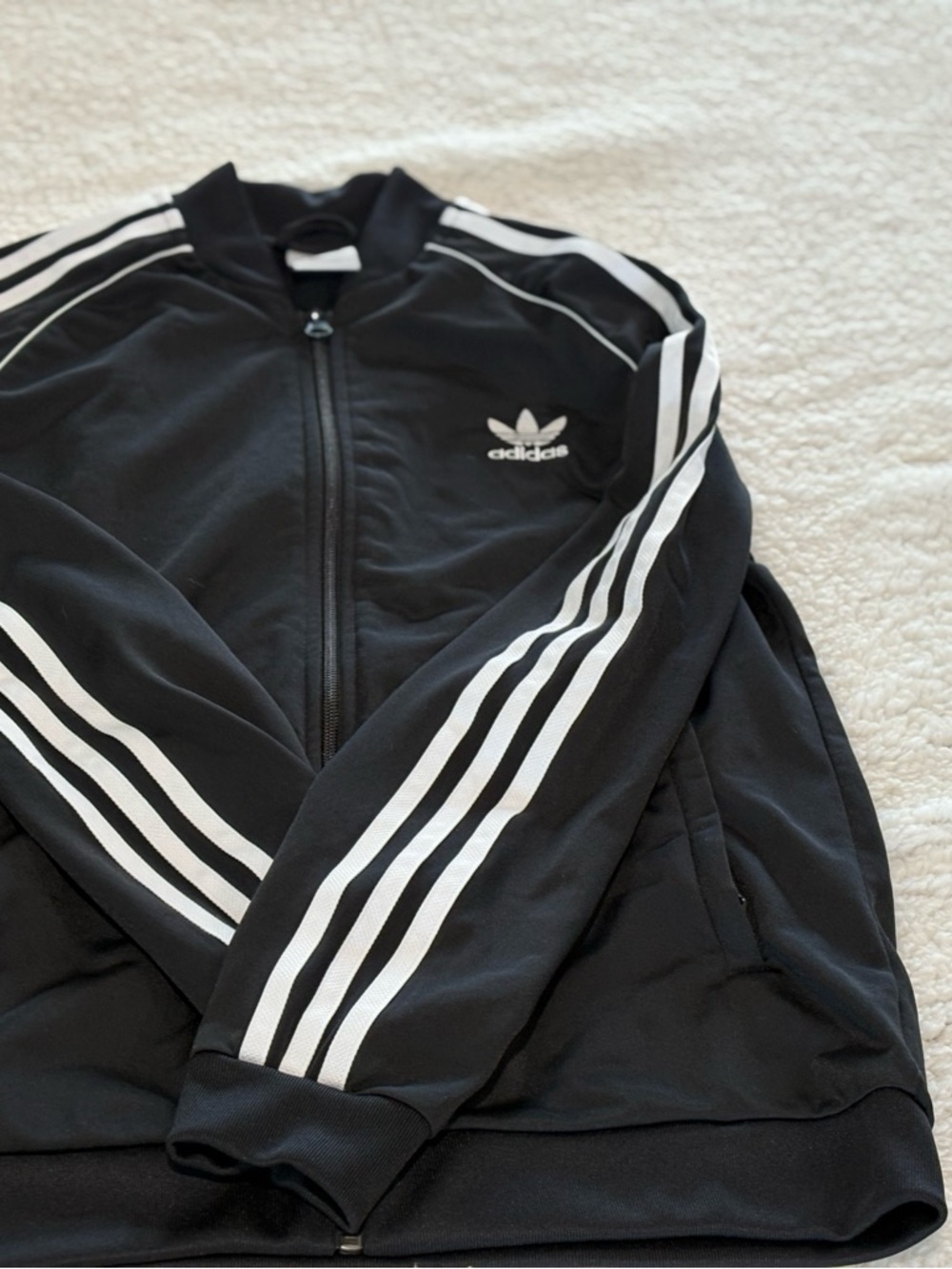adidas Black Jacket with White Logo
